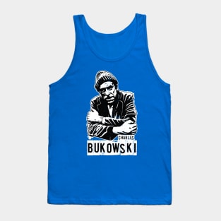 Charles Bukowski Stencil Portrait Tank Top